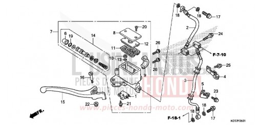 MAITRE-CYLINDRE DE FREIN AVANT CYLINDRE (SH125A,AD/SH150A,AD) SH125ADD de 2013